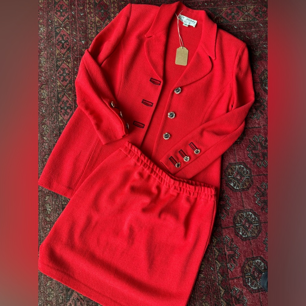 Vintage St. John Collection red suit